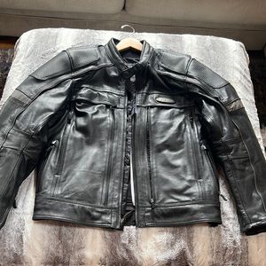 Harley-Davidson Mens FXRG Leather Jacket With Pocket Large